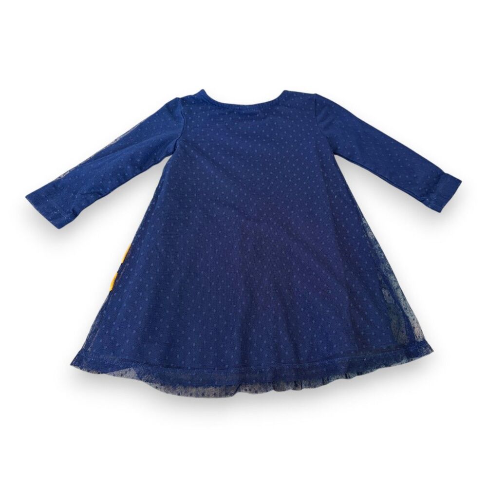 Hanna Andersson Navy Dress/Tunic with Oversized Flowers 18-24 Months - Picture 2 of 3